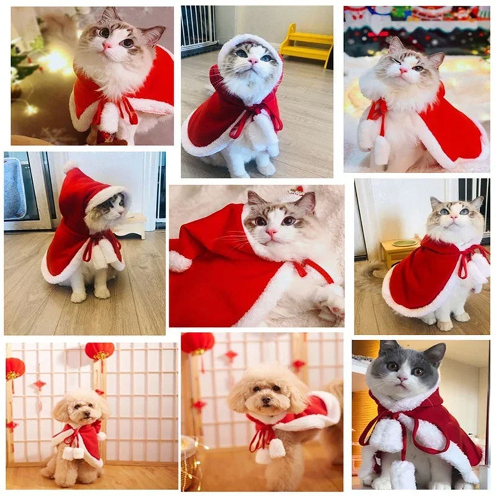 Christmas Santa Costume for Dogs and Cats | Warm Pet Clothes