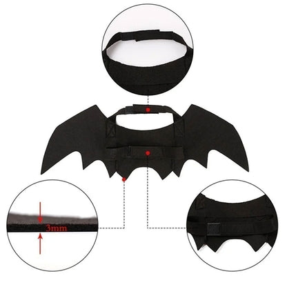 Halloween Bat Wings Harness Costume for Dogs and Cats, Black
