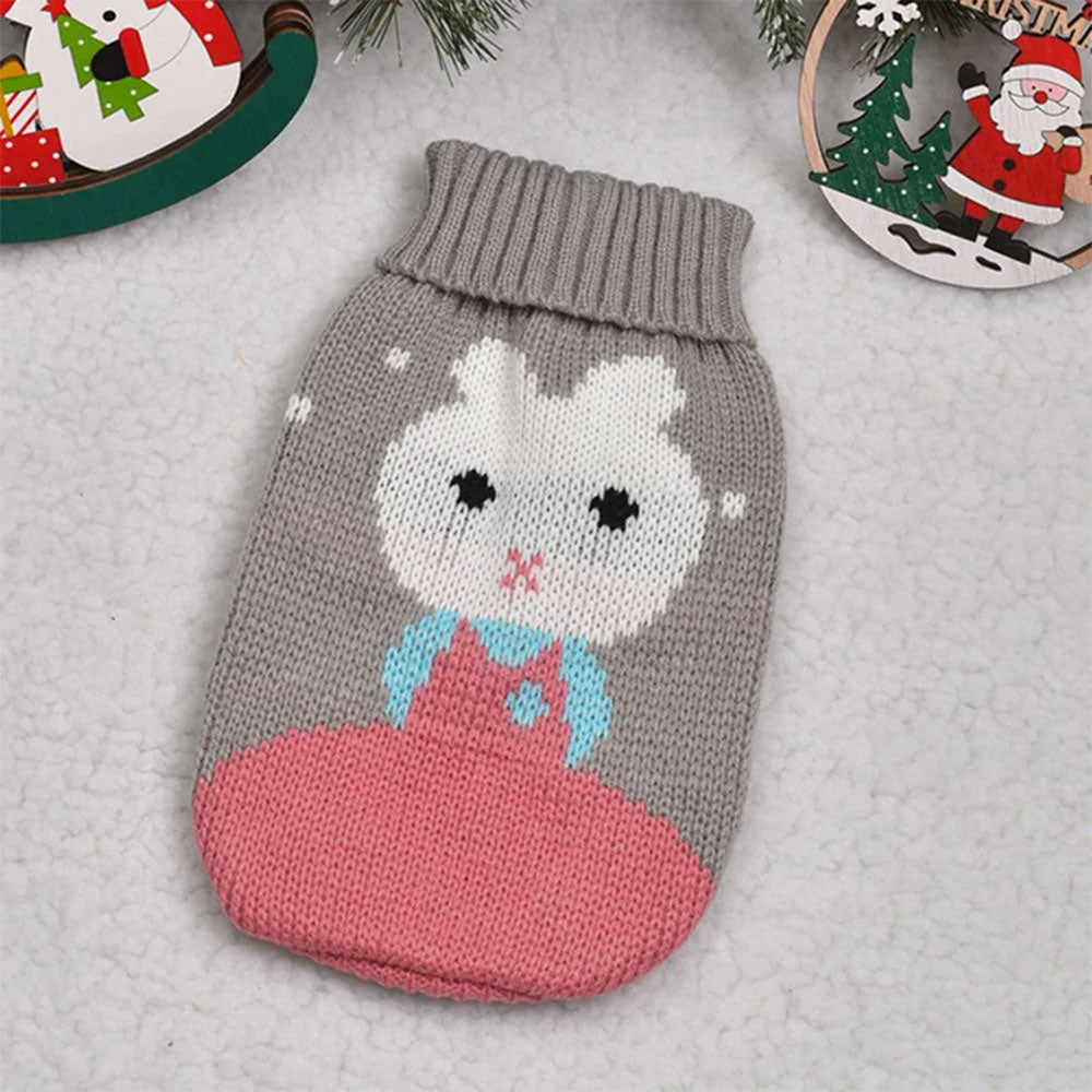 Reindeer Print Dog Cat Sweater | Warm Clothes for Small Pets