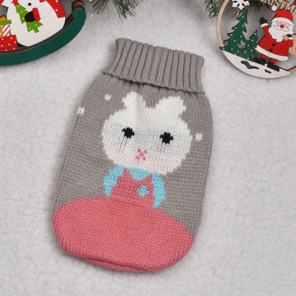 Reindeer Print Dog Cat Sweater | Warm Clothes for Small Pets
