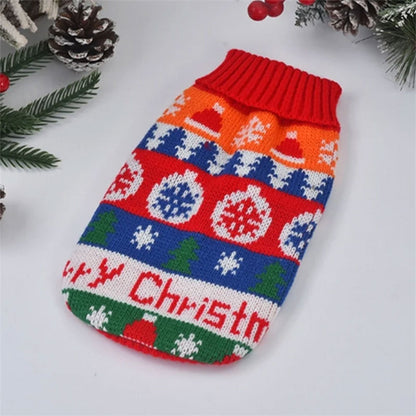 Reindeer Print Dog Cat Sweater | Warm Clothes for Small Pets