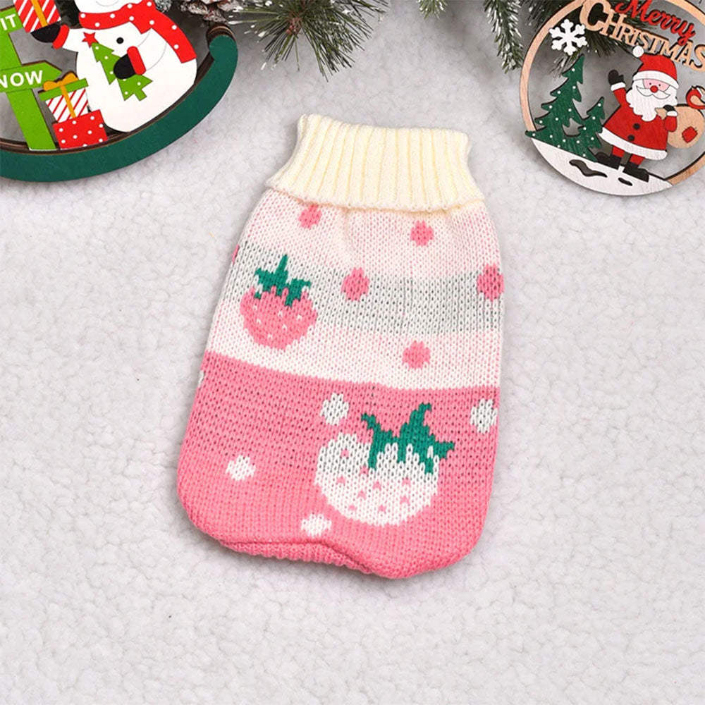 Reindeer Print Dog Cat Sweater | Warm Clothes for Small Pets