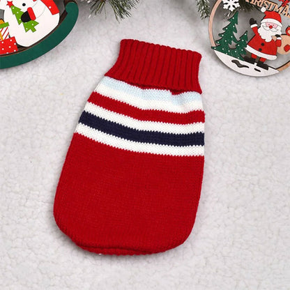 Reindeer Print Dog Cat Sweater | Warm Clothes for Small Pets