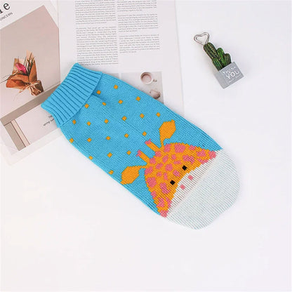 Reindeer Print Dog Cat Sweater | Warm Clothes for Small Pets