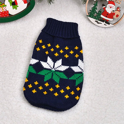 Reindeer Print Dog Cat Sweater | Warm Clothes for Small Pets