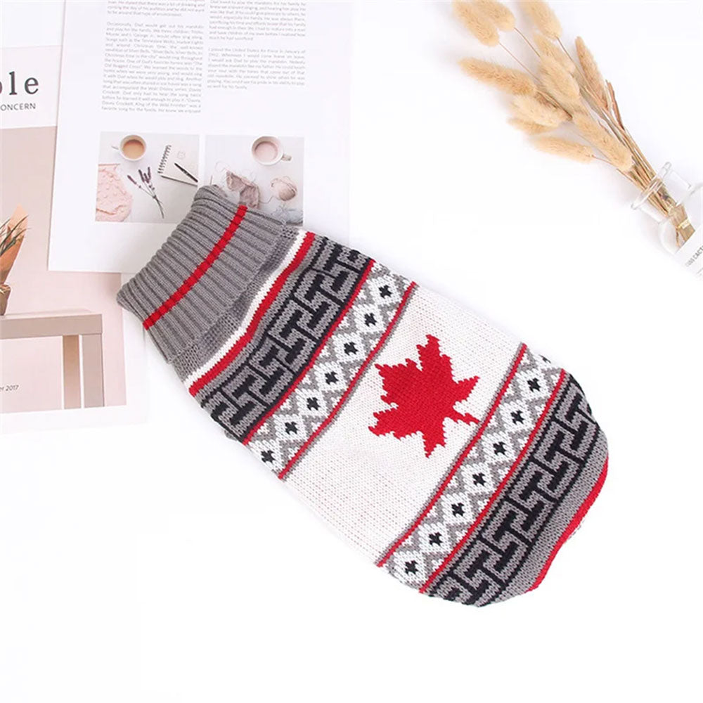 Reindeer Print Dog Cat Sweater | Warm Clothes for Small Pets