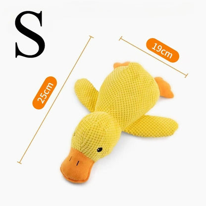 Chew-Resistant Plush Duck Dog Toy with Quacking Sound