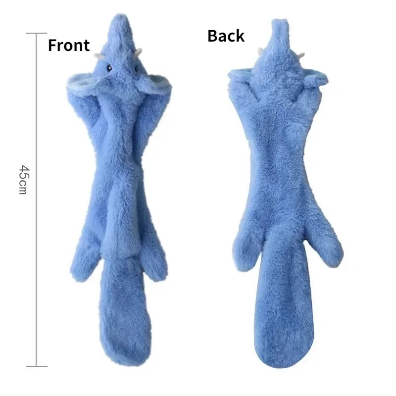 Durable No-Stuffing Plush Dog Toy with Squeaker & Crinkle