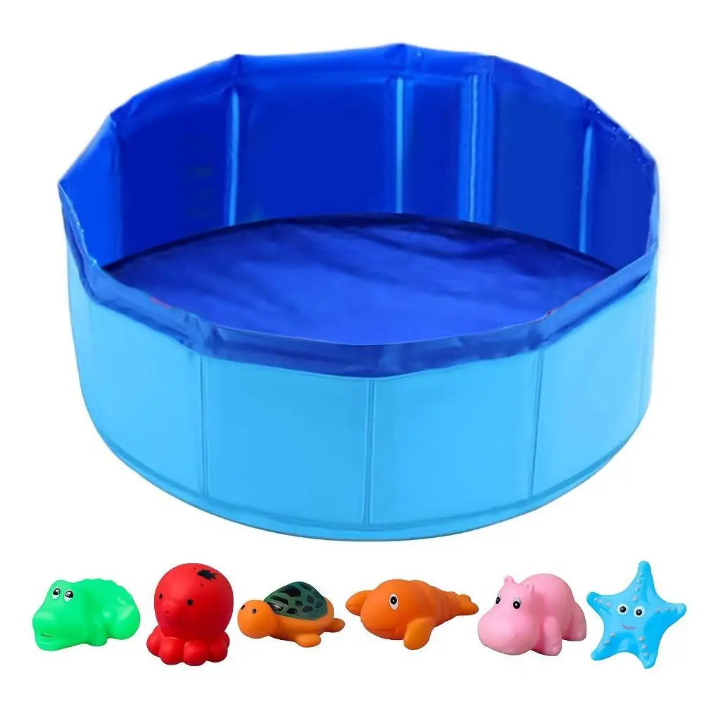Foldable Pet Pool Bath Tub for Dogs & Cats Ocean Design