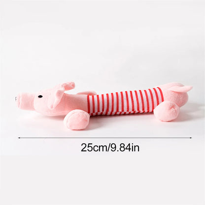 Durable No-Stuffing Plush Dog Toy with Squeaker & Crinkle