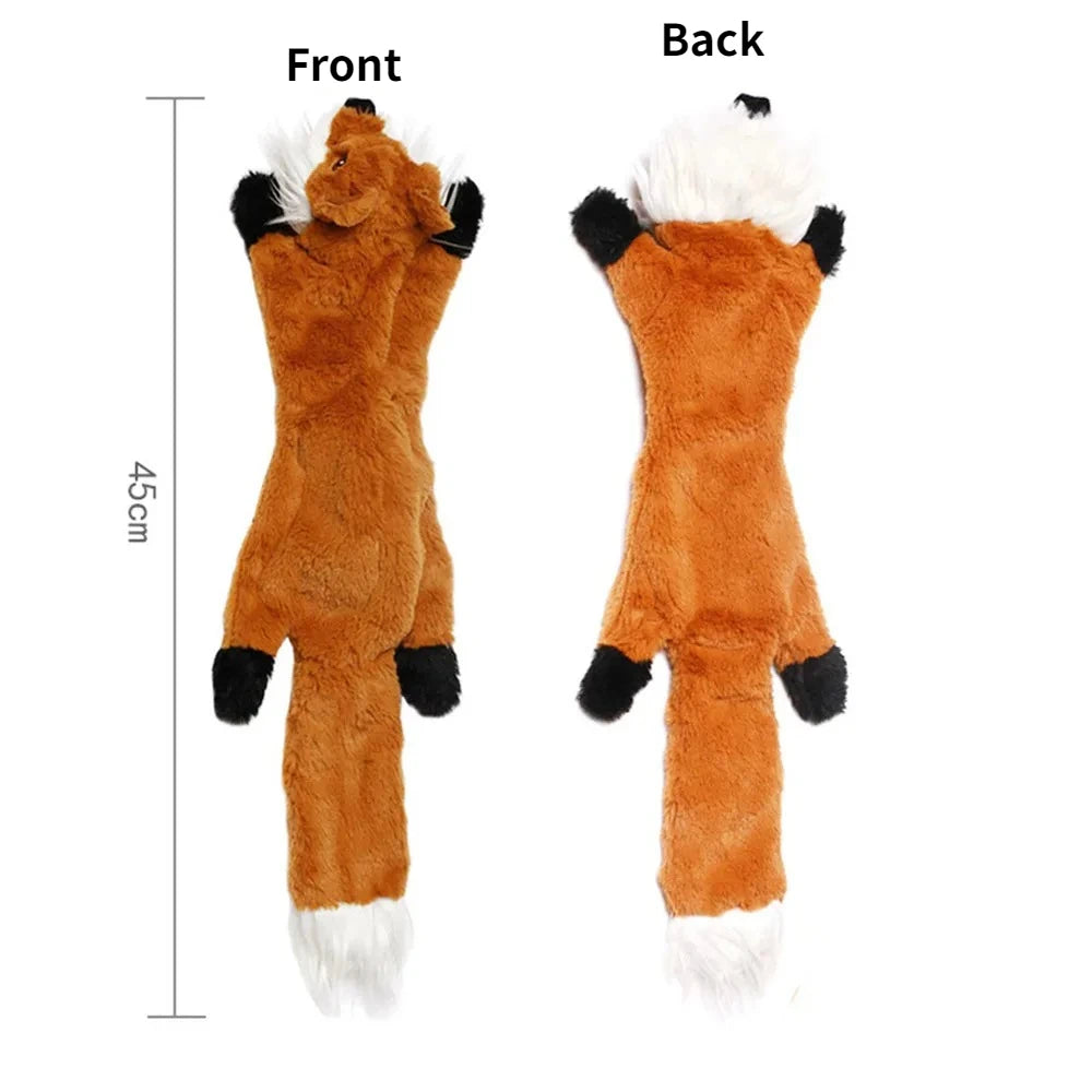 Durable No-Stuffing Plush Dog Toy with Squeaker & Crinkle