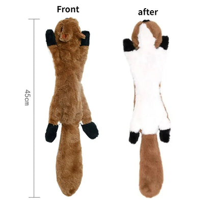 Durable No-Stuffing Plush Dog Toy with Squeaker & Crinkle