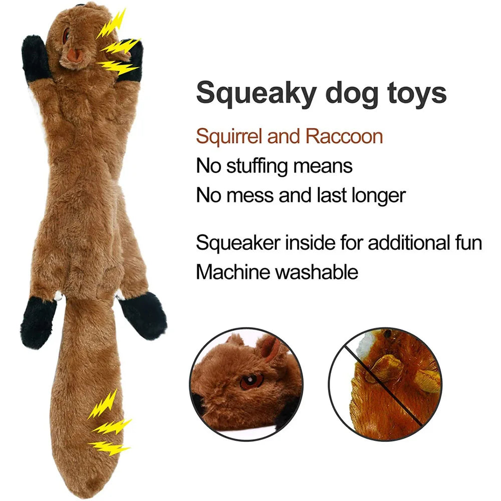 Durable No-Stuffing Plush Dog Toy with Squeaker & Crinkle