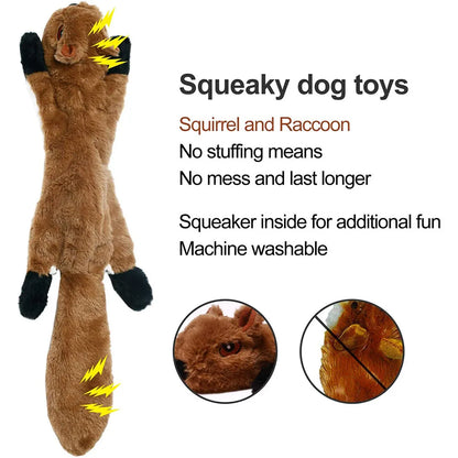 Durable No-Stuffing Plush Dog Toy with Squeaker & Crinkle