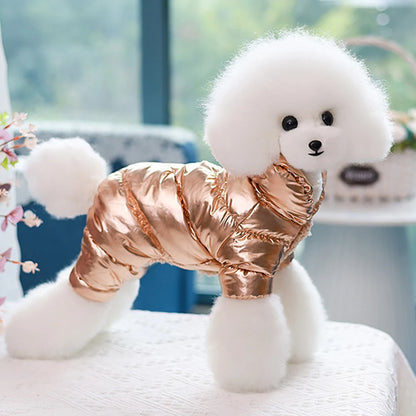 Waterproof Fleece Dog Jumpsuit with D-Ring for Small Puppies