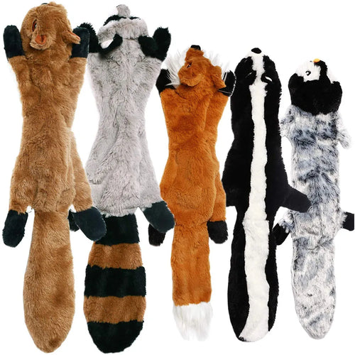Durable No-Stuffing Plush Dog Toy with Squeaker & Crinkle