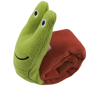 Dog Puzzle Feeder Indestructible Squeaky Plush Snail Toy