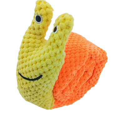 Dog Puzzle Feeder Indestructible Squeaky Plush Snail Toy