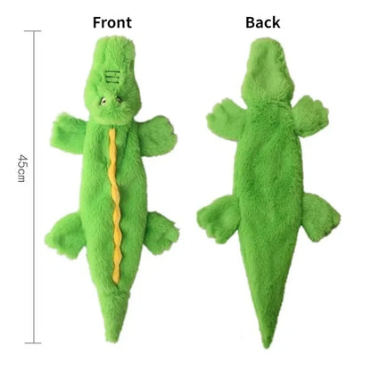 Durable No-Stuffing Plush Dog Toy with Squeaker & Crinkle