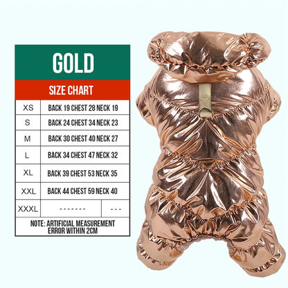 Waterproof Fleece Dog Jumpsuit with D-Ring for Small Puppies