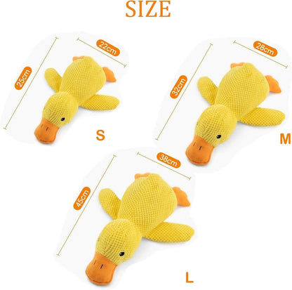 Chew-Resistant Plush Duck Dog Toy with Quacking Sound