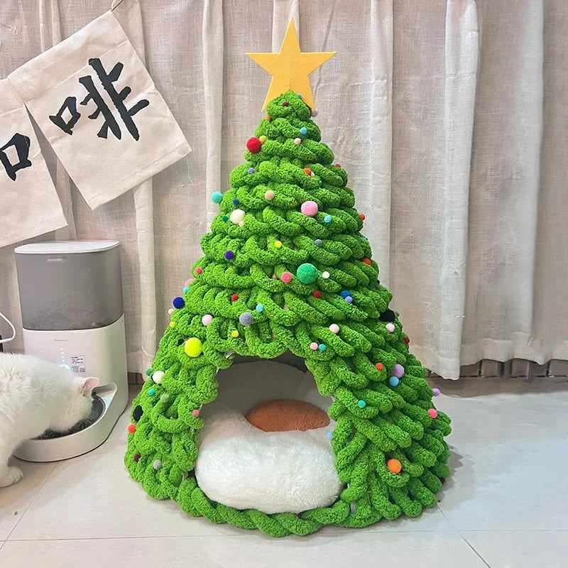Christmas Tree Cat Bed DIY Kit | Warm Nest for Cats and Dogs