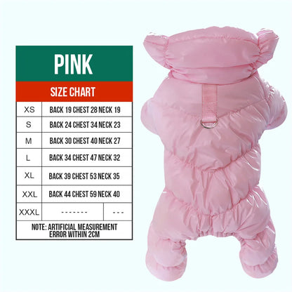 Waterproof Fleece Dog Jumpsuit with D-Ring for Small Puppies
