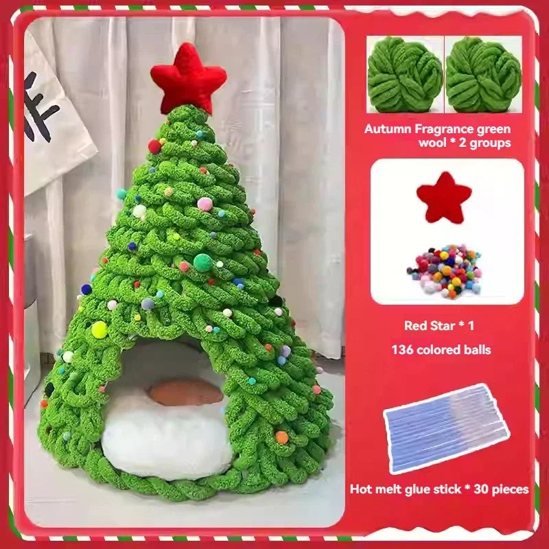 Christmas Tree Cat Bed DIY Kit | Warm Nest for Cats and Dogs