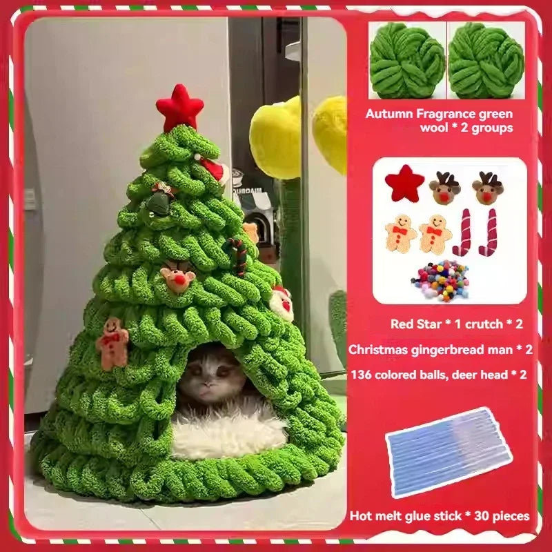 Christmas Tree Cat Bed DIY Kit | Warm Nest for Cats and Dogs