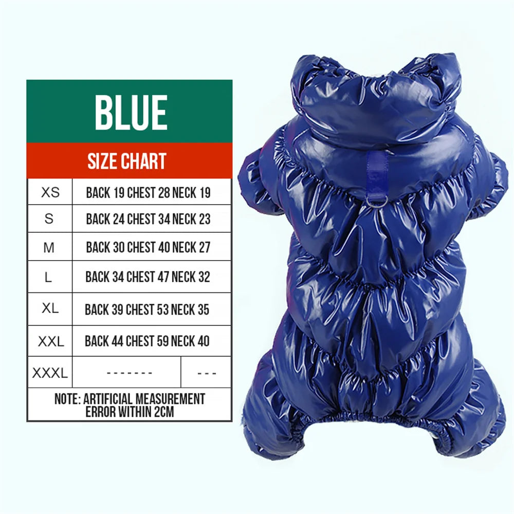Waterproof Fleece Dog Jumpsuit with D-Ring for Small Puppies