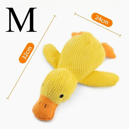 Chew-Resistant Plush Duck Dog Toy with Quacking Sound